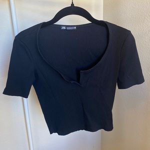 Zara Black Crop Top